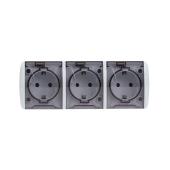 Розетка тройная внешняя 16 A 220 - 240 В Белый/Серый Elmos