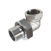 Угольник с никелированным латунным соединением 90° MF- 1/2"