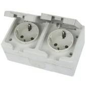 Розетка 2P+E IP 54 белая TDM VUOKSA