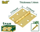 Петли пара  75*75mm 1,4mm + 12 винтов  Jadever