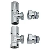 Комплект угловых хромированных запорных вентилей 1/2''  HYDRO-S