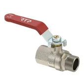 Кран шаровой латунь Ø1/2" внутр/наружн (В/Н) PN40, ручка-рычаг, RTP