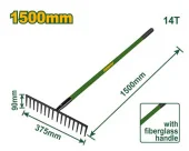 Грабли с черенком 375*1500 мм JDXW5314 Jadever
