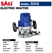 Фрезер электрический ручной 1500Вт, 23000об/мин, патрон 12мм, SALI 5312