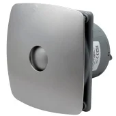 Вытяжной вентилятор для ванной Vent Europe FINE 100BD Grey Metal d.100 мм, серый, с обратным клапаном, тихий