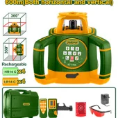 Ротационный лазерный уровень с самовыравниванием, вертикальный/горизонтальный, красный, 600м, IP54, JDLE6B02 Jadever