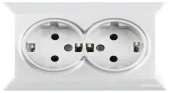 Розетка двойная 2P+E 16A белая CANDELA Mutlusan