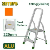Алюминиевая бытовая лестница 2 ступени, с площадкой; JDLD3H02 Jadever
