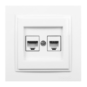 Розетка компьютерная RJ45 CAT6+телефонная RJ11 CAT3 Despina 102-190005-132