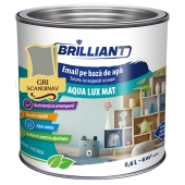 Эмаль акриловая матовая Aqua Lux Matt серый скандинавский 0.6л Brilliant