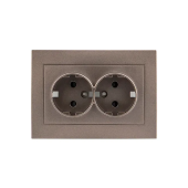 Двойная розетка с заземлением Rosa 16 A 230 - 240 В Графитовый Elmos
