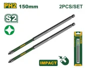 Набор из 2 ударных бит PH2 (+) длина 150 мм JDSV4K64 Jadever