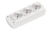 Колодка розеточная 3 гнезда 2P 16А белая OLIMPIA Mutlusan