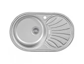 Мойка врезная одинарная из неравеющей стали, 780*480*170мм, левая, inox