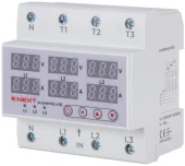 Реле контроля напряжения и силы тока трехфазное 63А с индикацией