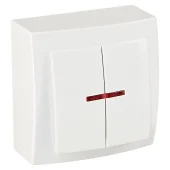 Выключатель 2P+LED белый THEMIS NILSON
