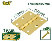 Петли пара  75*75 мм 2 мм + 12 винтов Jadever