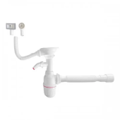 Сифон со съемным клапаном для раковины, слива и перелива стиральной машины, 800 мм