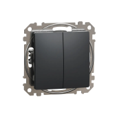 Переключатель двойной проходной SDD114108 Sedna 10 A 250 В Антрацит Schneider-Electric