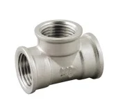 Тройник равного диаметра, никелированная латунь, FFF - 3/4 дюйма