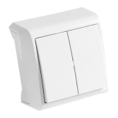 Выключатель двухклавишный Vera Viko by Panasonic. Белый