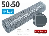 Сетка сварная оцинкованная в рулоне ячейка 50х50мм Ø1,3мм Ширина - 1м; Rultehcom