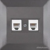 Розетка телефонная двойная антрацит CANDELA Mutlusan