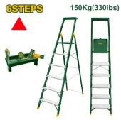 Лестница бытовая из алюминия 6 ступеней с площадкой; JDLD1H06 Jadever