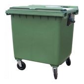 Контейнер мусорный пластиковый на колесах - 650 литров, зеленый