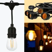 Уличная гирлянда для ламп Е27х24 шт 15 м черная PL-SLL1524