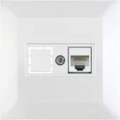 Розетка компьютерная белая CANDELA Mutlusan