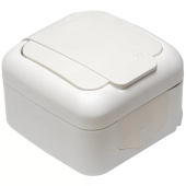 Розетка с заземлением и крышкой Palmiye Viko by Panasonic. Наружный. Белый. IP54.