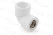 Угольник комбинированный с внутренней резьбой PP-R Ø32*3/4"  90° PN25, белый, RTP