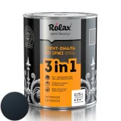 Грунт-эмаль по ржавчине 3 в 1 Графит, полу глянцевый, алкидно-уретановый, 2kg, Rolax