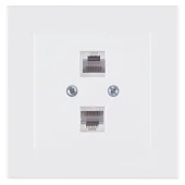 Розетка сетеая RJ45 двойная белая  ALEGRA NILSON