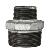 Чугунный оцинкованный ниппель MxM - 2 1/2" x 1 1/2"