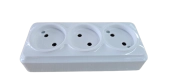 Розеточный блок на 3 гнезда 2P 10A белый SELENA 1000kW
