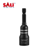 Торцевой ключ 12мм с шестигранным хвостовиком для дрели, шуруповерта, воротка L=65мм, Cr-V, SALI
