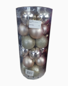 Набор новогодних игрушек, шары  Y6240-4, розовый