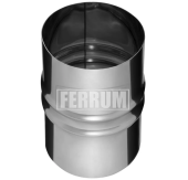 Адаптер для дымохода FF нержавейка (сталь ASI-430/0.5мм) Ø150мм, FERRUM