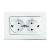 Розетка двойная с заземлением Linnera Viko by Panasonic. Белый