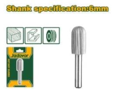 Борфреза (шарожка) ротационная Ø6мм; для дерева, пластика, алюминия; скругленная цилиндрическая; Jadever