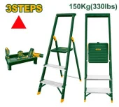 Лестница бытовая из алюминия 3 ступени с площадкой; 150кг; JDLD1H03 Jadever