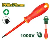 Отвертка изолированная для электротехнических работ 1000V Phillips (+) PH0; 75мм; Jadever