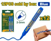 Маркер перманентный синий  (12 шт) Jadever