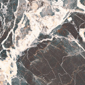Плитка керамогранит Rock D. Natur 61*61 см, глянцевая, темно-коричневый, мрамор