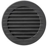 Вентиляционная решетка круглая нерегулируемая с сеткой антрацит 128 мм DN100