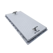 Прямоугольная полипропиленовая крышка люка с серой ручкой, 1 тонна - 400x800 мм.