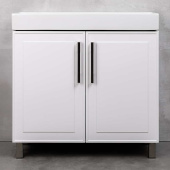 Шкаф для ванной напольный Й BAYRO PORTO DUO под умывальник STANCE 850 белый структурный