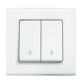 Выключатель проходной двухклавишный Linnera Viko by Panasonic. Белый